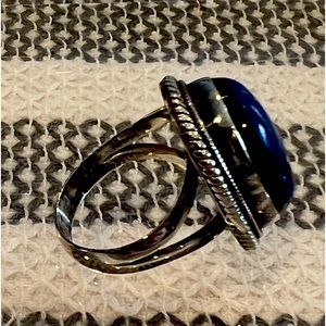 Lapis and silver ring size 8. Excellent condition approximately 2.5 cm